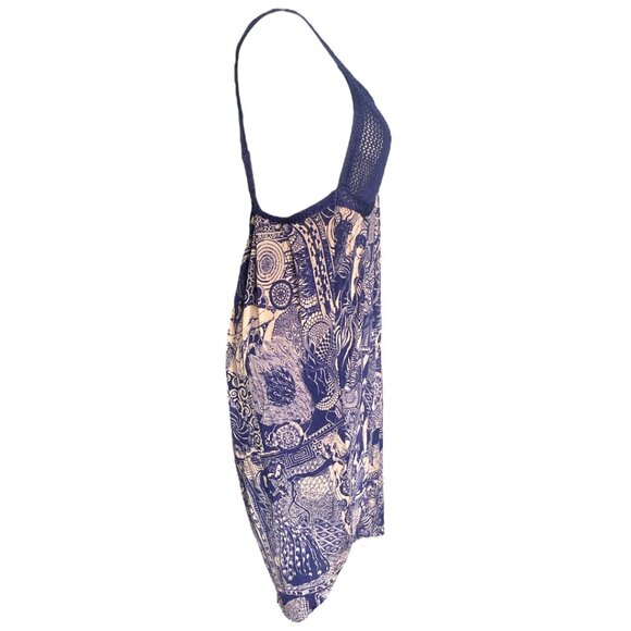 Jean Paul Gaultier Maille Femme Dress Crochet Tattoo Dress Size L Blue White JPG - Picture 9 of 14